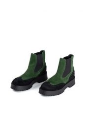 Anna Morellini Skórzane sztyblety "Bridianda" w kolorze zielono-czarnym rozmiar: 41. Czarne botki damskie Anna Morellini, bez zapięcia. Za 359.32 zł.