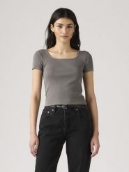 Levi's Koszulka w kolorze szarym rozmiar: M. Szare bluzki damskie Levi's, m, bez wzorów, z bawełny, bez kołnierzyka, bez ramiączek. Za 84.21 zł.