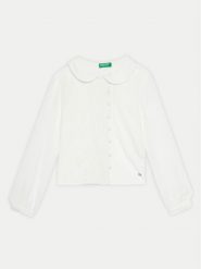 United Colors Of Benetton Koszula 5RZPCQ03H Biały Regular Fit. Białe bluzki i koszule dziewczęce United Colors Of Benetton, bez wzorów, z lyocellu, bez kołnierzyka, bez ramiączek. Za 109.99 zł.