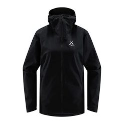 Kurtka przeciwdeszczowa damska Haglöfs Korp Proof. Czarne kurtki damskie Haglöfs, xs, bez wzorów, bez kaptura. Za 379.99 zł.