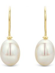 Revoni Złote kolczyki z perłami rozmiar: onesize. Białe kolczyki damskie Revoni, z perłą, złote, z zapięciem typu bigiel. Za 434.99 zł.