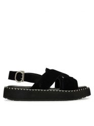 EMU Australia Sandały Morna W13284 Czarny. Czarne sandały damskie EMU Australia, bez wzorów, z materiału, bez obcasa, na płaskiej podeszwie, bez zapięcia. Za 429.99 zł.