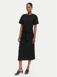 Tommy Hilfiger Sukienka codzienna WW0WW48747 Czarny Relaxed Fit. Czarne sukienki damskie Tommy Hilfiger, bez wzorów, z bawełny, bez ramiączek. Za 569.99 zł.