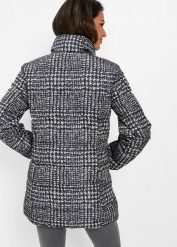 Długa kurtka pikowana. Czarne kurtki damskie bonprix, bez wzorów, bez kaptura. Za 239.99 zł.