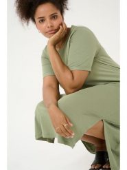 KAFFE curve Sukienka w kolorze zielonym rozmiar: L. Zielone sukienki damskie KAFFE curve, bez wzorów, z bawełny, bez ramiączek. Za 78.99 zł.