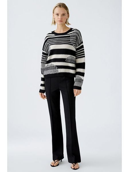 Oui Sweter w kolorze kremowo-czarnym rozmiar: 38. Brązowe swetry klasyczne damskie Oui, z wełny, bez kołnierzyka. Za 174.84 zł.