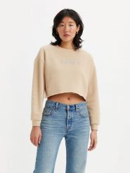 Levi´s Bluza w kolorze beżowym rozmiar: XS. Brązowe bluzy damskie s, bez wzorów, bez kaptura. Za 92.21 zł.