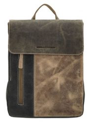HIDE & STITCHES Skórzany plecak w kolorze beżowo-czarno-oliwkowym - 24 x 32 x 10 cm rozmiar: onesize. Brązowe plecaki HIDE & STITCHES, bez wzorów, z materiału. Za 260.99 zł.