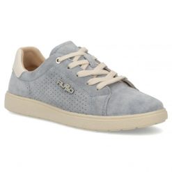 Skórzane półbuty damskie niebieskie Filippo DP6738. Niebieskie półbuty damskie Filippo, bez wzorów, ze skóry, bez obcasa, bez zapięcia. Za 189.99 zł.