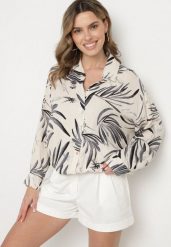 Czarno-Beżowa Koszula z Wiskozy z Lnem w Abstrakcyjny Wzór Separelle. Czarne koszule damskie Born2be, s, z aplikacjami, z wiskozy, eleganckie, bez kołnierzyka, bez ramiączek. Za 69.99 zł.