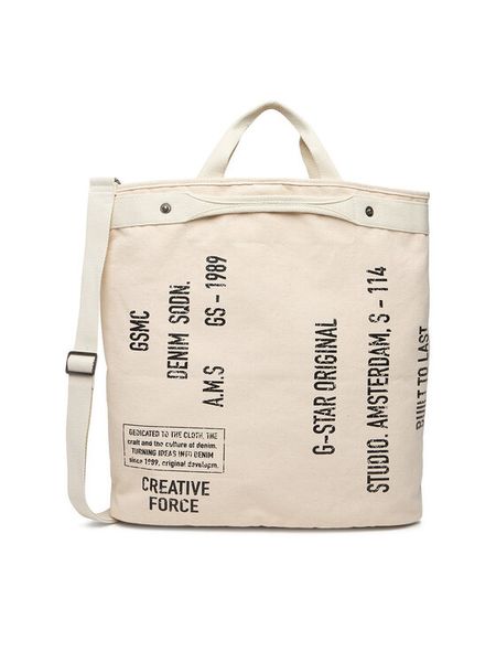 G-Star Raw Torebka EO-XC8537A Écru. Białe shopper bag G-Star Raw, bez wzorów, z materiału, bez dodatków. Za 144.99 zł.