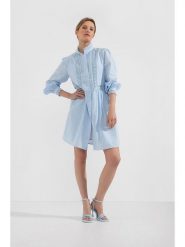 Josephine & Co Sukienka w kolorze błękitnym rozmiar: 42. Niebieskie sukienki damskie Josephine & Co, bez wzorów, z bawełny, bez ramiączek. Za 293.59 zł.