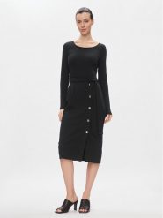Lauren Ralph Lauren Sukienka dzianinowa 250889290004 Czarny Slim Fit. Czarne sukienki damskie Lauren Ralph Lauren, bez wzorów, z bawełny, bez ramiączek. Za 489.99 zł.