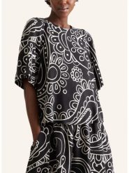 Seidensticker Lniana bluzka w kolorze biało-czarnym rozmiar: 40. Białe bluzki damskie Seidensticker, bez wzorów, ze lnu, bez kołnierzyka, bez ramiączek. Za 212.80 zł.