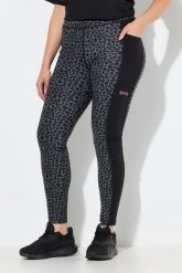 Damskie Legginsy sportowe szybkoschnące kieszenie z recyklingu. Czarne legginsy damskie Ulla Popken, plus size, bez wzorów, z elastanu. Za 239.99 zł.