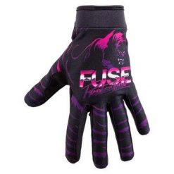 Rękawiczki BMX Fuse Chroma Night Panther dla dorosłych, czarne, średnie. Czarne rękawiczki damskie Fuse, bez wzorów. Za 217.28 zł.