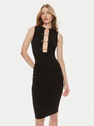 Elisabetta Franchi Sukienka koktajlowa AM-50S-41E3-V500 Czarny Slim Fit. Czarne sukienki damskie Elisabetta Franchi, bez wzorów, z wiskozy, wizytowe, bez ramiączek. Za 1,329.00 zł.