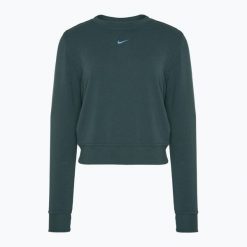 Bluza damska Nike Dri-FIT One Crew Neck French Terry. Zielone bluzy damskie Nike, bez wzorów, bez kaptura. Za 219.99 zł.