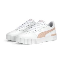 Buty do chodzenia damskie Puma Carina 2.0 JR. Białe obuwie sportowe casual damskie Puma, z gumy, bez zapięcia. Za 238.00 zł.