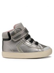 Geox Sneakersy B Gisli B461MA 0AJ02 C1363 S Srebrny. Szare buty sportowe dziewczęce Geox, bez wzorów, ze skóry, bez zapięcia. Za 179.99 zł.
