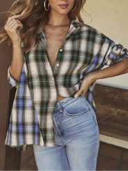 Milan Kiss Bluzka w kolorze zielono-niebiesko-kremowym rozmiar: L. Niebieskie bluzki damskie Milan Kiss, l, bez wzorów, z bawełny, bez kołnierzyka, bez ramiączek. Za 126.99 zł.