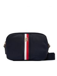 Tommy Hilfiger Torebka Popette Camera Bag Corp AW0AW19023 Granatowy. Niebieskie listonoszki damskie Tommy Hilfiger, bez wzorów, z materiału, bez dodatków. Za 369.99 zł.
