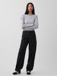 GAP Dżinsy - Barrel fit - w kolorze czarnym rozmiar: W33. Czarne jeansy damskie GAP, z podwyższonym stanem. Za 184.95 zł.