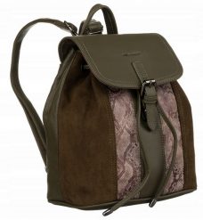 Plecak damski David Jones 6885-2 khaki. Brązowe plecaki David Jones, bez wzorów, ze skóry. Za 169.99 zł.