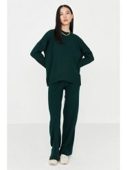 Trendyol 2-częściowy zestaw w kolorze ciemnozielonym rozmiar: XL. Zielone swetry klasyczne damskie Trendyol, xl, prążkowane, bez kołnierzyka. Za 96.14 zł.