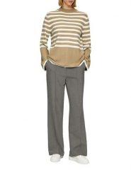 S.Oliver Sweter w kolorze jasnobrązowo-białym rozmiar: 36. Białe swetry klasyczne damskie S.Oliver, s, bez kołnierzyka. Za 143.99 zł.