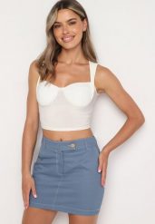 Niebieska Spódnica Ołówkowa z Kieszeniami Zapinana na Guzik Nestaine. Niebieskie spódnice damskie Born2be, do pracy, l, bez wzorów, biznesowe, mini. Za 54.99 zł.