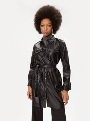 DKNY Sukienka skórzana P2HBTO59 Czarny Regular Fit. Czarne sukienki damskie DKNY, bez wzorów, z syntetyku, bez ramiączek. Za 449.99 zł.
