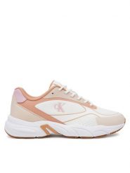 Calvin Klein Jeans Sneakersy Retro Tennis Knit Mg YW0YW01887 Biały. Białe obuwie sportowe damskie Calvin Klein Jeans, z jeansu, bez zapięcia. Za 289.99 zł.