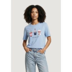 Koszulka crop top Kobieta ONLY Onlburst Life S/S Popcorn Top Box Jrs. Niebieskie bluzki damskie Only, s, bez wzorów, z bawełny, bez kołnierzyka, bez ramiączek. Za 151.90 zł.