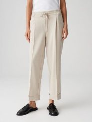 OPUS Spodnie "Melosa" w kolorze beżowym rozmiar: 40. Brązowe spodnie materiałowe damskie Opus, bez wzorów, z materiału. Za 143.99 zł.