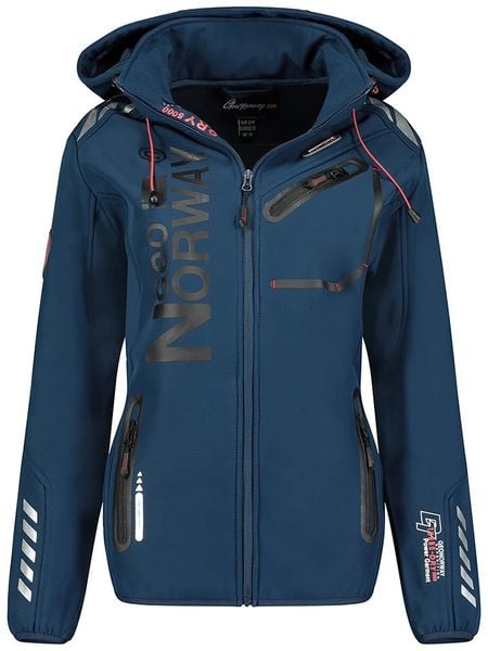 Geographical Norway Kurtka softshellowa "Reine" w kolorze granatowym rozmiar: S. Niebieskie kurtki sportowe damskie Geographical Norway, s, bez wzorów, bez kaptura. Za 174.84 zł.