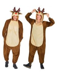 Carnival Party Kombinezon kostiumowy "Reindeer" w kolorze jasnobrązowo-beżowym rozmiar: L/XL. Brązowe kombinezony damskie Carnival Party, l, bez wzorów, bez kołnierzyka, bez ramiączek, krótkie. Za 126.99 zł.