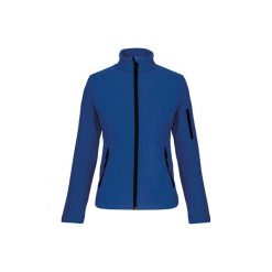 Kurtka damska Kariban Softshell. Niebieskie kurtki sportowe damskie KARIBAN, m, bez wzorów, z elastanu, bez kaptura. Za 246.00 zł.