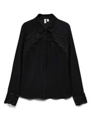 Vero Moda Koszula w kolorze czarnym rozmiar: L. Czarne koszule damskie Vero Moda, l, bez wzorów, z koronki, bez kołnierzyka, bez ramiączek. Za 134.95 zł.