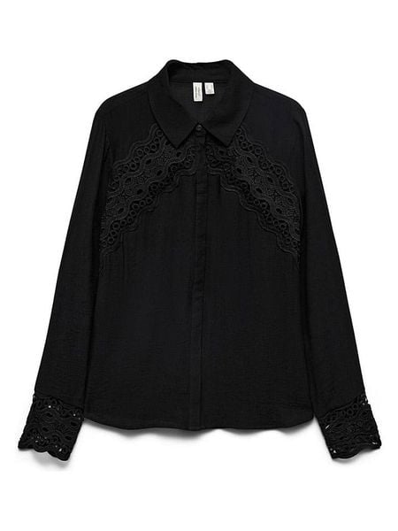Vero Moda Koszula w kolorze czarnym rozmiar: L. Czarne koszule damskie Vero Moda, l, bez wzorów, z koronki, bez kołnierzyka, bez ramiączek. Za 134.95 zł.