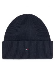 Tommy Hilfiger Czapka Flag AW0AW19102 Granatowy. Niebieskie czapki damskie Tommy Hilfiger, na zimę, bez wzorów, z bawełny. Za 189.99 zł.
