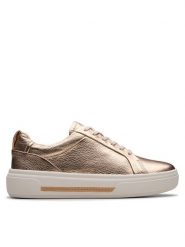 Clarks Sneakersy Hollyhock Walk 26181357 Złoty. Żółte obuwie sportowe damskie Clarks, ze skóry, bez zapięcia. Za 319.99 zł.