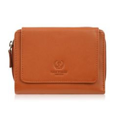 Portfel damski skórzany pomarańczowy duży w orientacji poziomej z RFID Paolo Peruzzi SL-07-OR. Brązowe portfele damskie PAOLO PERUZZI, bez wzorów, ze skóry. Za 89.00 zł.