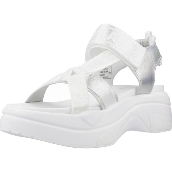 Sandały REPLAY WELLOW Srebrny. Szare sandały damskie Replay, bez wzorów, z syntetyku, bez obcasa, bez zapięcia. Za 251.99 zł.