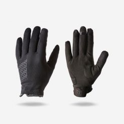 Rękawiczki rowerowe MTB Rockrider oddychające 100. Czarne rękawiczki damskie ROCKRIDER, bez wzorów, z materiału. Za 69.99 zł.