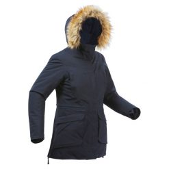 Parka turystyczna damska zimowa Quechua SH900 -20°C wodoodporna. Niebieskie parki damskie QUECHUA, na zimę, m, z syntetyku, bez kaptura. W wyprzedaży za 349.99 zł.