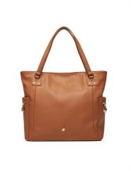 Beverly Hills Polo Club Torebka CEO-BHPC-C-005-08 Brązowy. Brązowe shopper bag Beverly Hills Polo Club, bez wzorów, z materiału, bez dodatków. Za 249.99 zł.