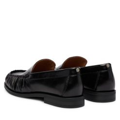 Lordsy BOSS. Czarne półbuty damskie Boss, bez wzorów, bez obcasa, bez zapięcia. Za 869.99 zł.