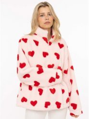 Zwillingsherz Bluza polarowa "Herzi" w kolorze jasnoróżowym rozmiar: L. Różowe bluzy damskie Zwillingsherz, l, bez wzorów, z polaru, bez kaptura. Za 134.95 zł.