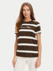 Tommy Hilfiger T-Shirt Script WW0WW45746 Brązowy Regular Fit. Brązowe t-shirty damskie Tommy Hilfiger, m, bez wzorów, z bawełny, bez kołnierzyka. Za 139.99 zł.